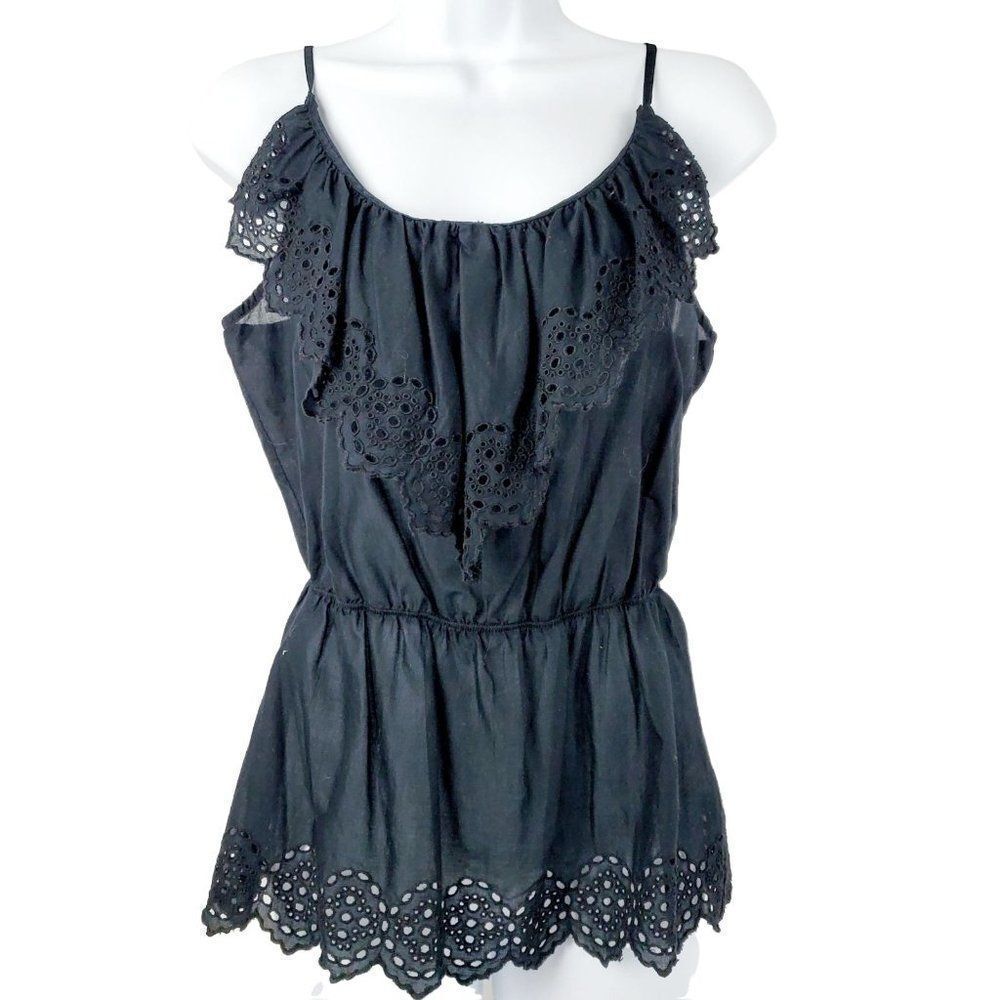 GAP Small BLACK Ruffle Tank Top - Picture 2 of 7